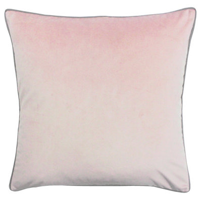 Paoletti Meridian Velvet Piped Polyester Filled Cushion from B&Q