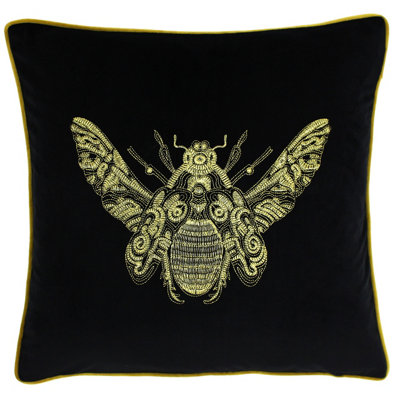 Paoletti Cerana Embroidered Velvet Polyester Filled Cushion from B&Q