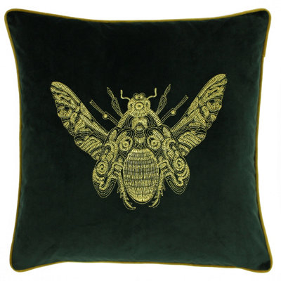 Paoletti Cerana Embroidered Velvet Polyester Filled Cushion from B&Q