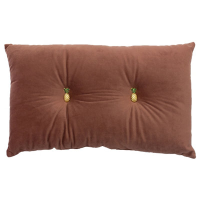 B&Q -  Pineapple Buttoned Velvet Polyester Filled Cushion