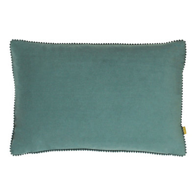 B&Q - Furn. Cosmo Pom-Pom Rectangular Velvet Polyester Filled Cushion