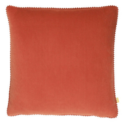 Furn. Cosmo Square Pom-Pom Velvet Feather Filled Cushion from B&Q