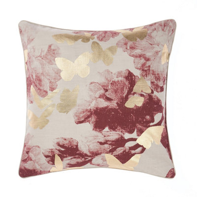 Linen House Floriane Botanical 100% Cotton Cushion Cover from B&Q