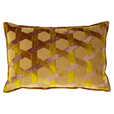 B&Q -  Delano Velvet Jacquard Feather Filled Cushion