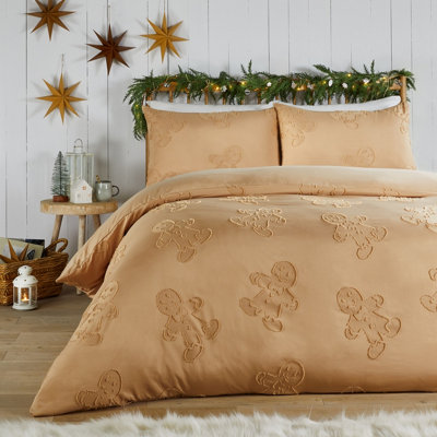 Duvet Day Gingerbread Tufted Duvet Set Super King Soft Touch Reversible - Image 9