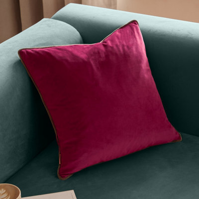 furn. Furn Meridian Velvet Cushion CoverCranberry/mocha45 X 45Cm from B&Q
