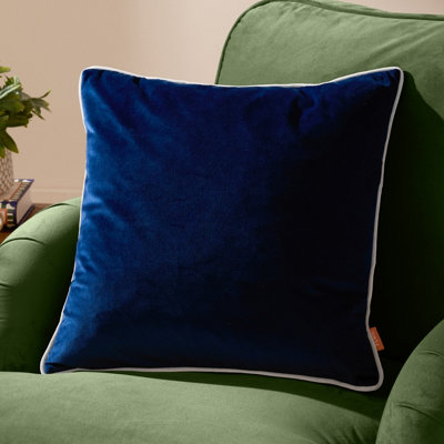 furn. Furn Meridian Velvet Cushion CoverNavy/silver45 X 45Cm from B&Q