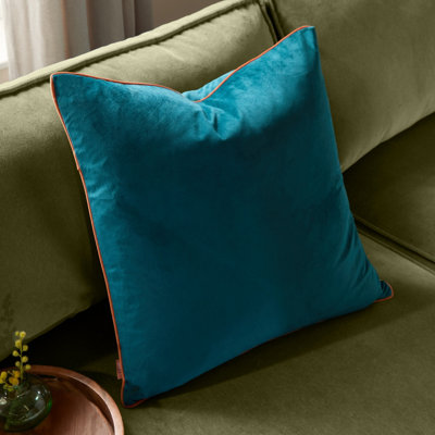 furn. Furn Meridian Velvet Cushion CoverTeal/tiger45 X 45Cm from B&Q
