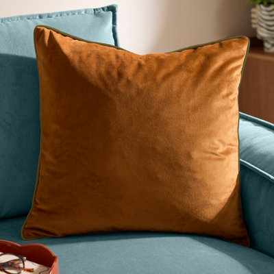 furn. Furn Meridian Velvet Cushion CoverGinger/olive45 X 45Cm from B&Q