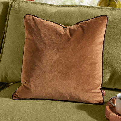 furn. Furn Meridian Velvet Cushion CoverCaramel/chocolate45 X 45Cm from B&Q