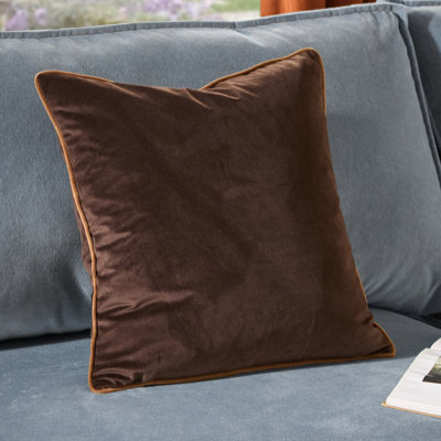 furn. Furn Meridian Velvet Cushion CoverChocolate/caramel45 X 45Cm from B&Q