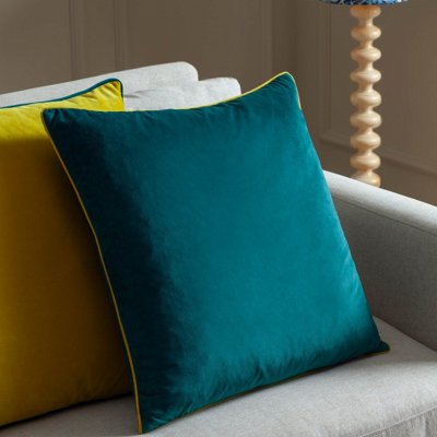 furn. Furn Meridian Velvet Polyester Filled CushionTeal/cylon45 X 45Cm from B&Q