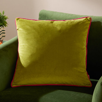 furn. Furn Meridian Velvet Feather Filled Cushion, Green, 45 X 45Cm