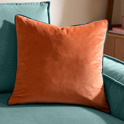 furn. Furn Meridian Velvet Feather Filled CushionTiger/teal45 X 45Cm from B&Q