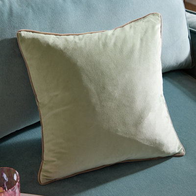 furn. Furn Meridian Velvet Feather Filled CushionEucalyptus/mocha45 X 45Cm from B&Q