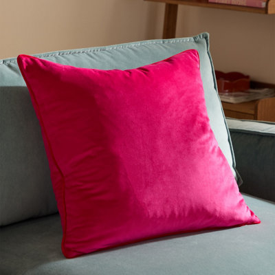 furn. Furn Meridian Velvet Feather Filled CushionPink/red55 X 55Cm from B&Q