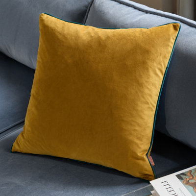 furn. Furn Meridian Velvet Polyester Filled CushionOchre/teal55 X 55Cm from B&Q
