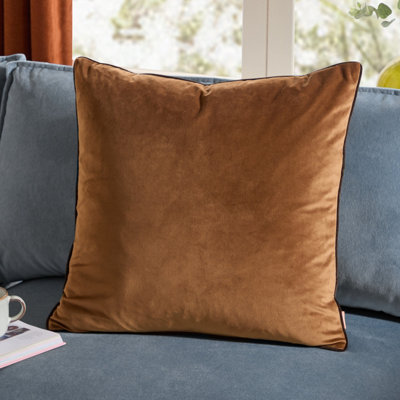furn. Furn Meridian Velvet Polyester Filled CushionCaramel/chocolate55 X 55Cm from B&Q