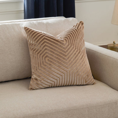 Paoletti Evoke Cut Velvet Feather Filled CushionMink45 X 45Cm from B&Q