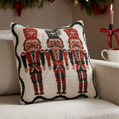 Furn. Nutcracker Trio Tufted Feather Filled Cushion from B&Q