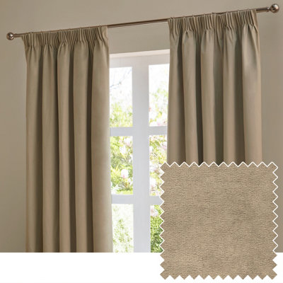 furn. Furn The Ultimate Velvet Room Darkening Pencil Pleat Curtain PairMocha(W) 117 X (D) 137Cm from B&Q