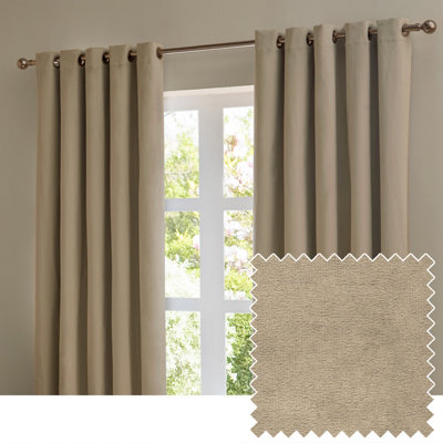 furn. Furn The Ultimate Velvet Room Darkening Eyelet Curtain PairMocha(W) 168 X (D) 137Cm from B&Q