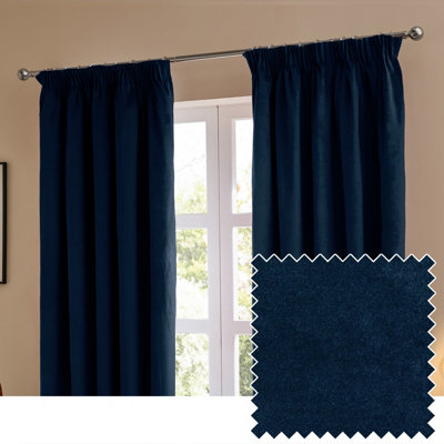furn. Furn The Ultimate Velvet Room Darkening Pencil Pleat Curtain PairRoyal(W) 229 X (D) 229Cm from B&Q