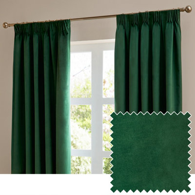 furn. Furn The Ultimate Velvet Blackout Pencil Pleat Curtain PairEmerald(W) 117 X (D) 183Cm from B&Q