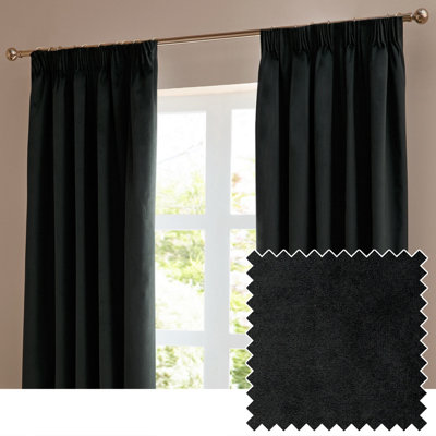 furn. Furn The Ultimate Velvet Blackout Pencil Pleat Curtain PairBlack(W) 168 X (D) 229Cm from B&Q