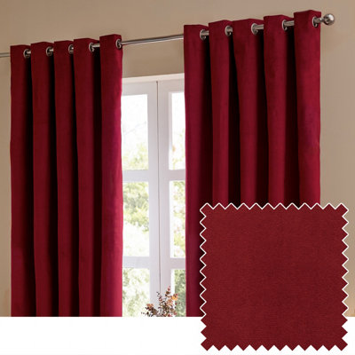 furn. Furn The Ultimate Velvet Blackout Eyelet Curtain PairBurgundy(W) 229 X (D) 137Cm from B&Q