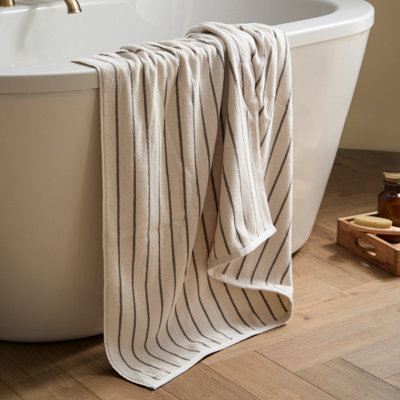 Yard Hebden Narrow Striped 100% Cotton Bath SheetMole100 X 150Cm from B&Q