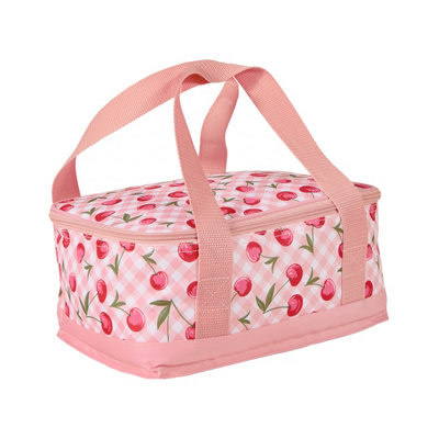 Furn. Pink Cherry Gingham Lunch Bag from B&Q