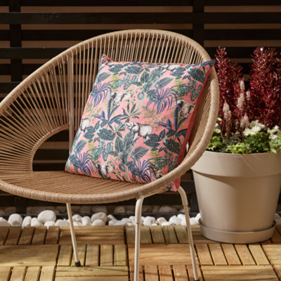B&Q - furn. Elephant Jungle Terracotta Print Effect Indoor & Outdoor Cushion (W)43Cm