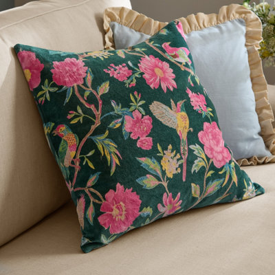 Wylder Aviary 100% Cotton Velvet Cushion Cover