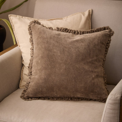 B&Q -  Bertie Cotton Velvet Feather Filled Cushion