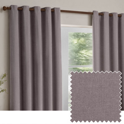 Wylder Yard Heavy Chenille Room Darkening Eyelet CurtainsMauve(W) 168 X (D) 183Cm from B&Q