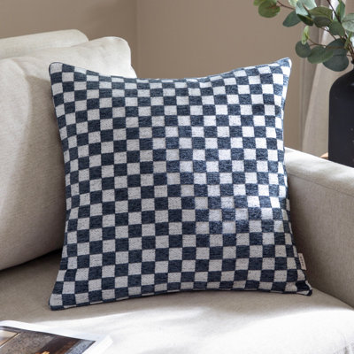 HÖEM Hoem Larro Chenille Checkerboard Feather Filled Cushion