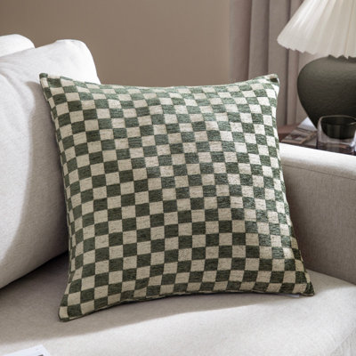 HÖEM Hoem Larro Chenille Checkerboard Feather Filled Cushion