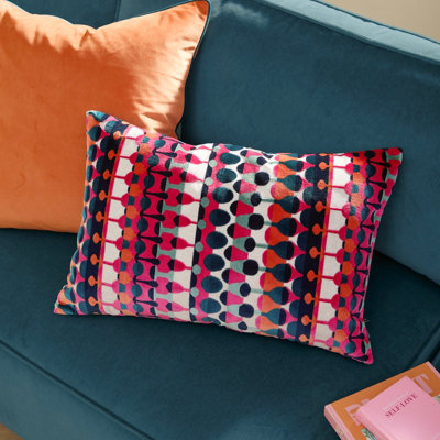 furn. Furn Metro Abstract Velvet Jacquard Feather Filled Cushion from B&Q