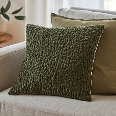 Yard Pebble Textured Chenille Feather Filled Cushion from B&Q