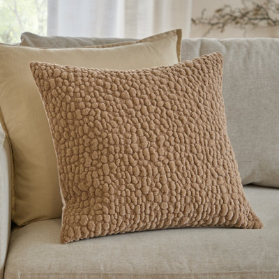 Yard Pebble Textured Chenille Feather Filled Cushion from B&Q