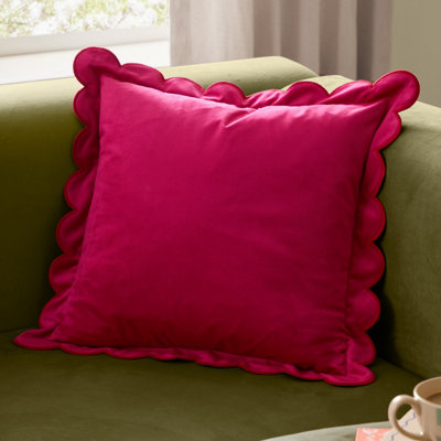B&Q - furn. Furn Lil Scallop Velvet Feather Filled Cushion
