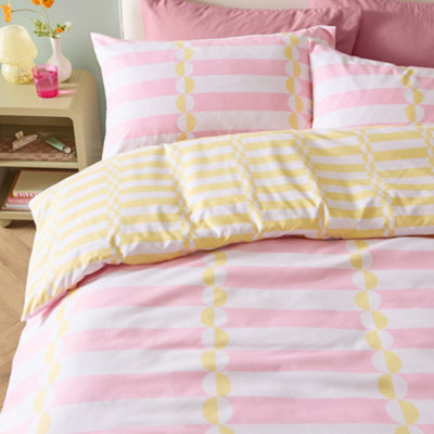 Duvet Day Lottie Reversible Soft Touch Duvet Cover SetDoubleYellow from B&Q