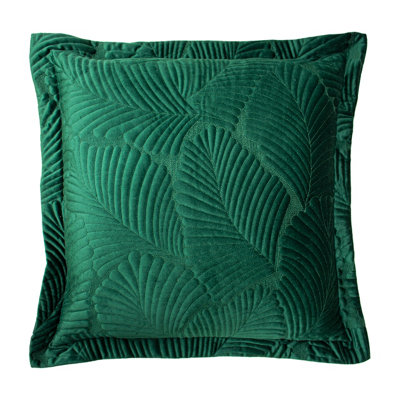 Paoletti Palmeria Embroidered Velvet Polyester Filled Cushion from B&Q