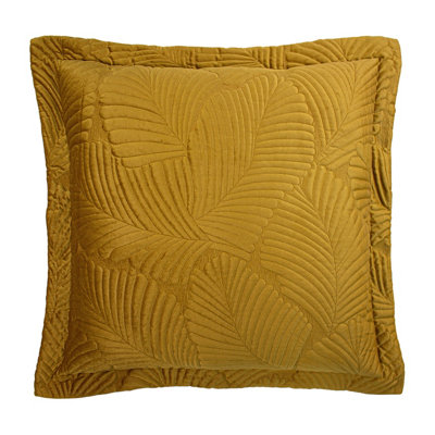 Paoletti Palmeria Quilted Velvet Feather Filled Cushion from B&Q