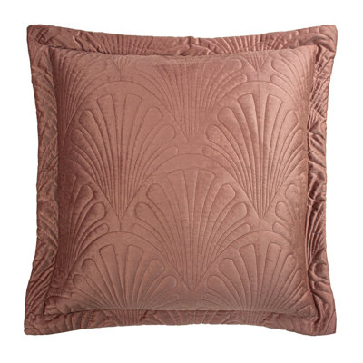 Paoletti Palmeria Embroidered Velvet Polyester Filled Cushion from B&Q
