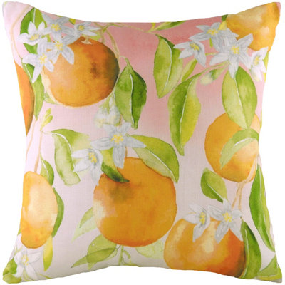 B&Q -  Fruit Oranges Watercolour-Painted Polyester Filled Cushion
