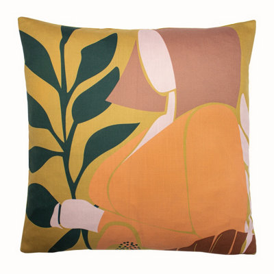 Furn. Alma Abstract Floral Feather Filled Cushion from B&Q