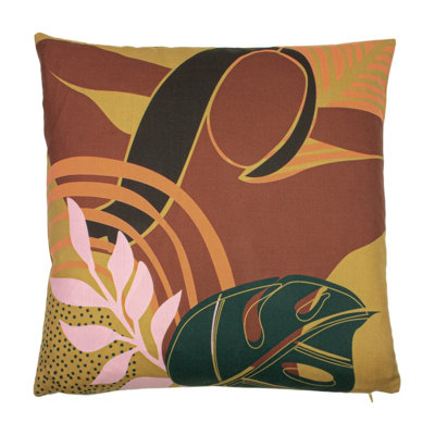 Furn. Vida Abstract Floral Polyester Filled Cushion from B&Q