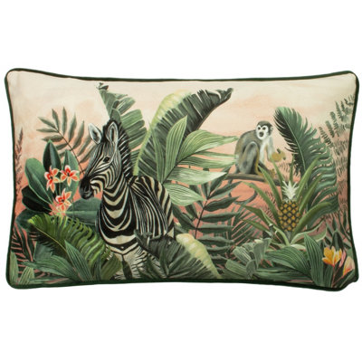 Evans Lichfield Manyara Zebra Rectangular Botanical Cushion Cover from B&Q